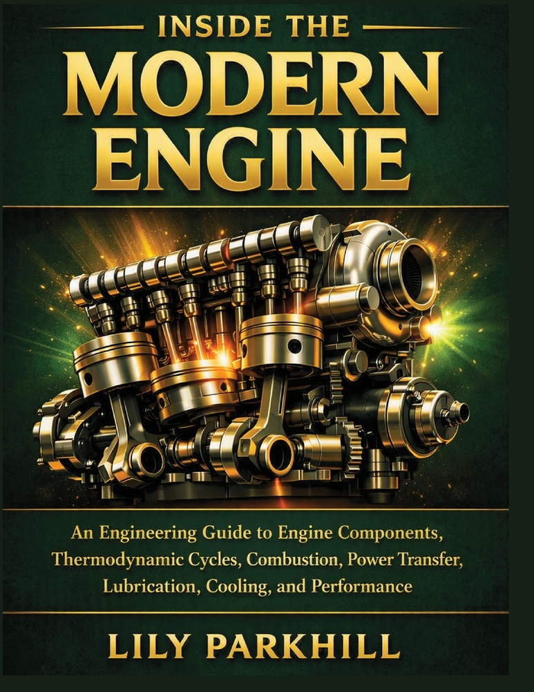 Inside the Modern Engine: An Engineering Guide to Engine Components, Thermodynamic Cycles, Combustion, Power Transfer, Lubrication, Cooling, and Perfo cover