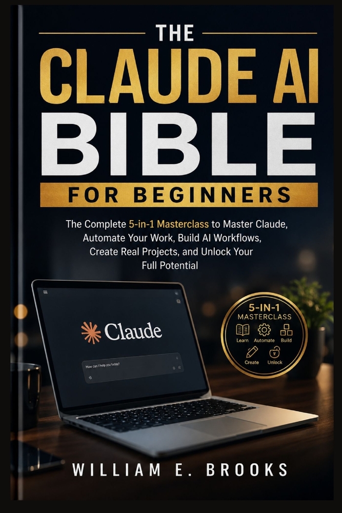 The Claude AI Bible for Beginners: The Complete 5-in-1 Masterclass to Master Claude, Automate Your Work, Build AI Workflows, Create Real Projects, and cover