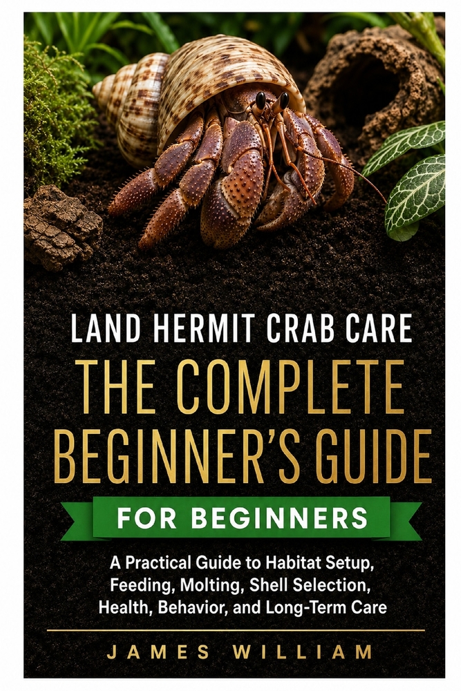 Land Hermit Crab Care: The Complete Beginner's Guide: A Practical Guide to Habitat Setup, Feeding, Molting, Shell Selection, Health, Behavior, and Lon cover