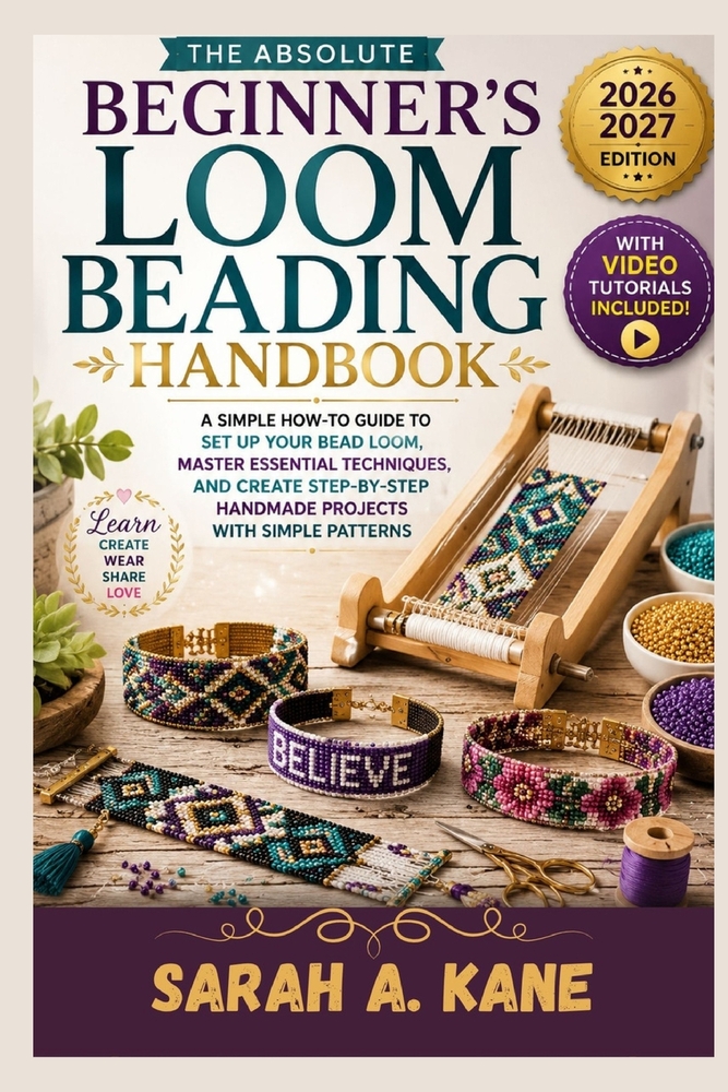The Absolute Beginner's Loom Beading Handbook: A simple How-to Guide to Set up your Bead Loom. Master techniques and Create Step by Step handmade proj cover