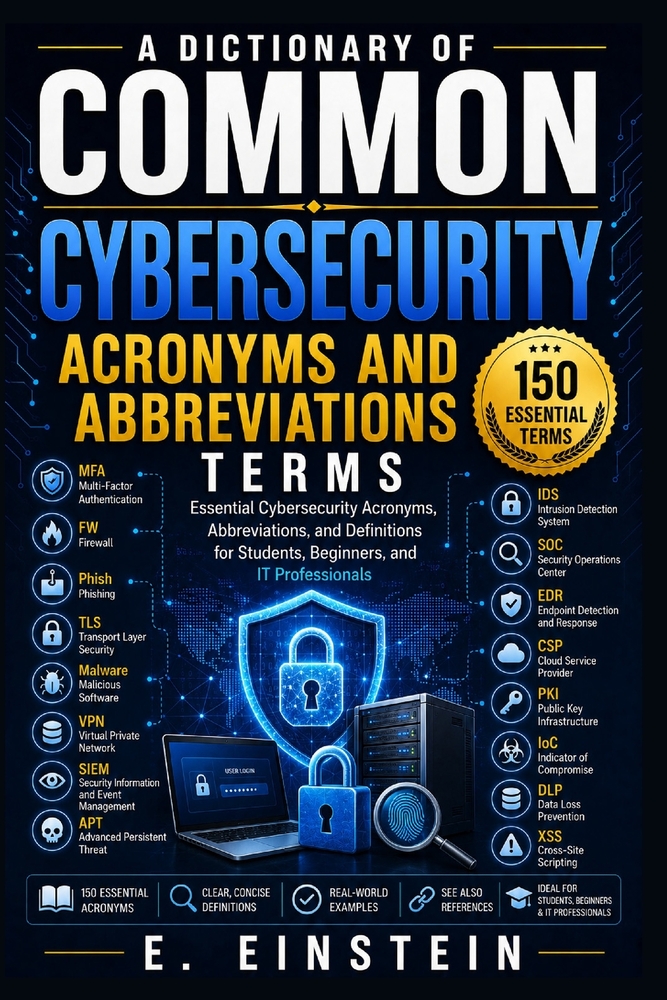 A Dictionary of Common Cybersecurity Acronyms and Abbreviations: Essential Cybersecurity Acronyms, Abbreviations, and Definitions for Students, Beginn cover