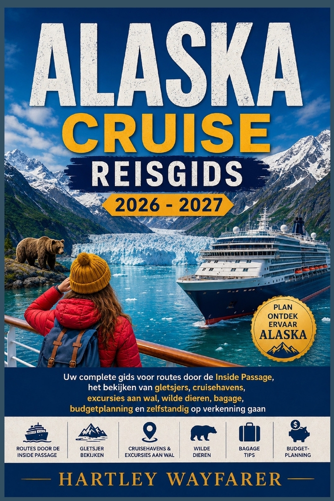 Alaska Cruise Reisgids 2026 - 2027: Uw complete gids voor routes door de Inside Passage, het bekijken van gletsjers, cruisehavens, excursies aan wal, cover