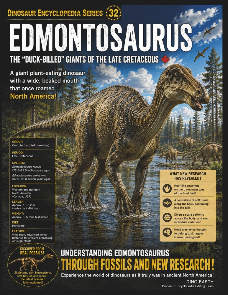 Dinosaur Encyclopedia Series Vol.32 Edmontosaurus Encyclopedia: Fossils and New Research Reveal a Giant Herbivorous Dinosaur of the Late Cretaceous cover