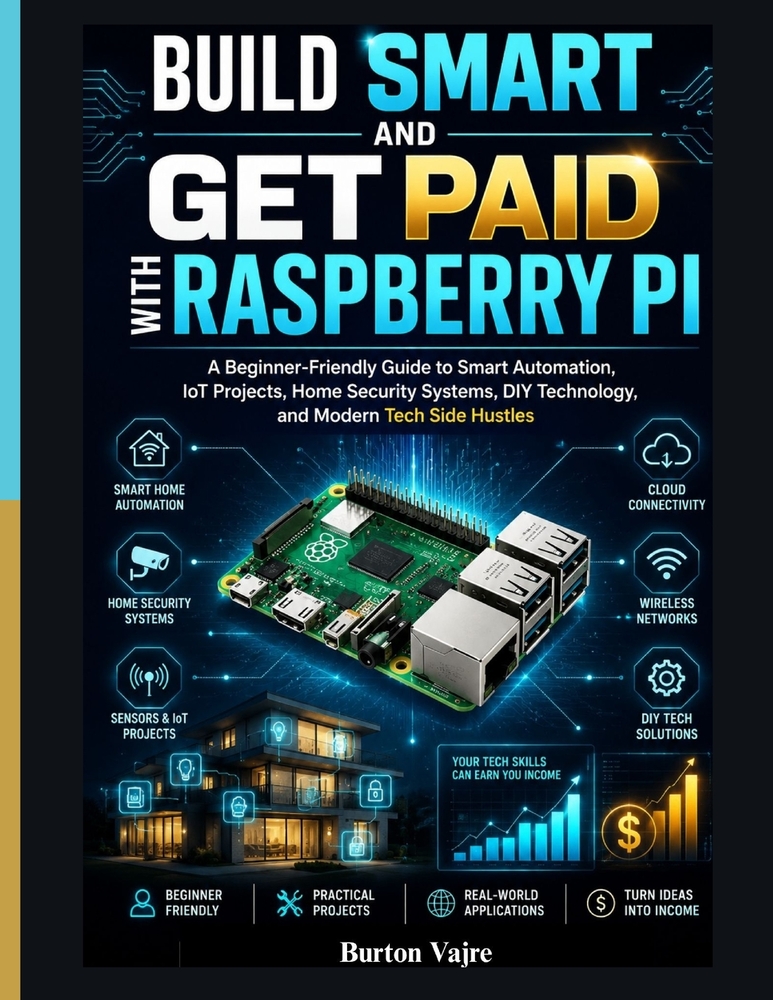 Build Smart and Get Paid With Raspberry Pi: A Beginner-Friendly Guide to Smart Automation, IoT Projects, Home Security Systems, DIY Technology, and Mo cover