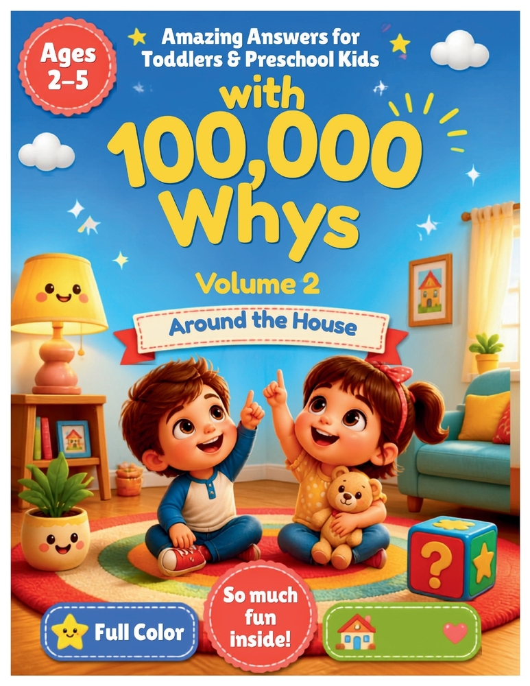 Amazing Answers for Toddlers and Preschool Kids with 100,000 Whys Volume 2: Around the House: Exploring Everyday Things Around the House, Answering Bi cover