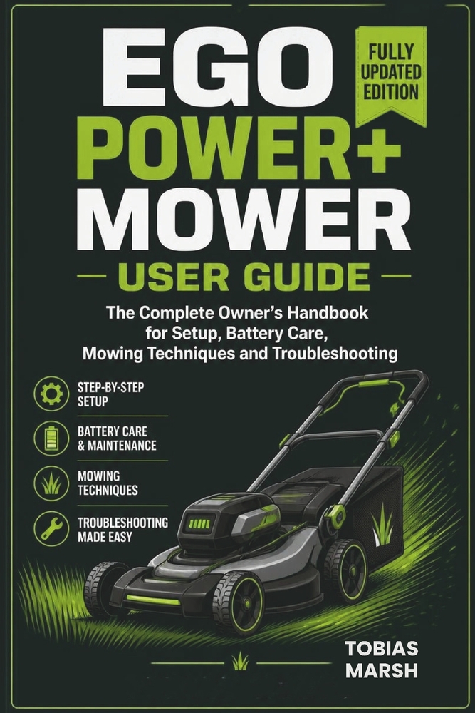 Ego Power+ Mower User Guide: The Complete Owner's Handbook for Setup, Battery Care, Mowing Techniques and Troubleshooting cover