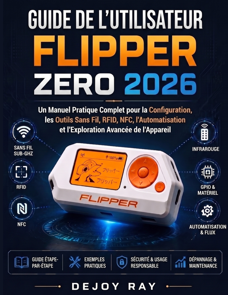 Guide de l'utilisateur Flipper Zero 2026: Un manuel pratique complet pour la configuration, les outils sans fil, la RFID, la NFC, l'automatisation et cover