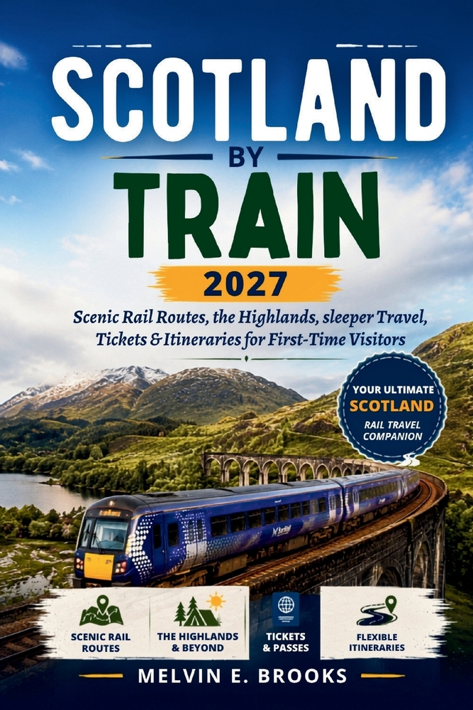 Scotland by Train 2027: Scenic Rail Routes, the Highlands, Sleeper Travel, Tickets & Itineraries for First-Time Visitors cover