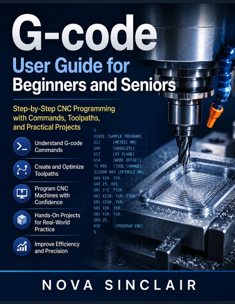 G-code User Guide for Beginners and Seniors: Step-by-Step CNC Programming with Commands, Toolpaths, and Practical Projects cover