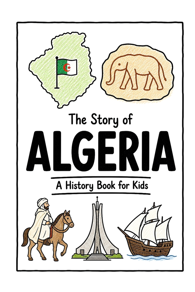 The Story of Algeria - A History Book for Kids: A Fun, Educational, and Illustrated Journey Through Algerian History for Children and Curious Minds cover