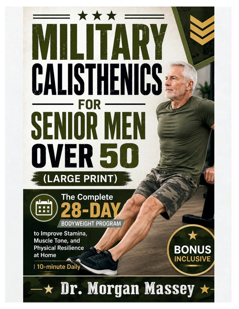 Military Calisthenics For Senior Men Over 50 (Large Print): The Complete 28-Day Bodyweight Program to Improve Stamina, Muscle Tone, and Physical Resil cover