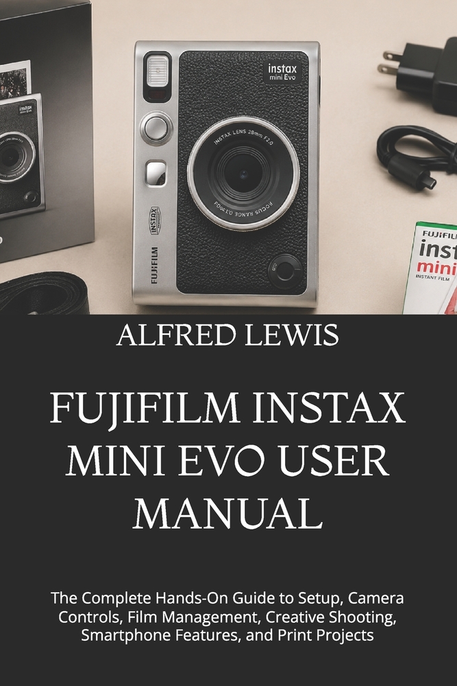 Fujifilm Instax Mini Evo User Manual: The Complete Hands-On Guide to Setup, Camera Controls, Film Management, Creative Shooting, Smartphone Features, cover