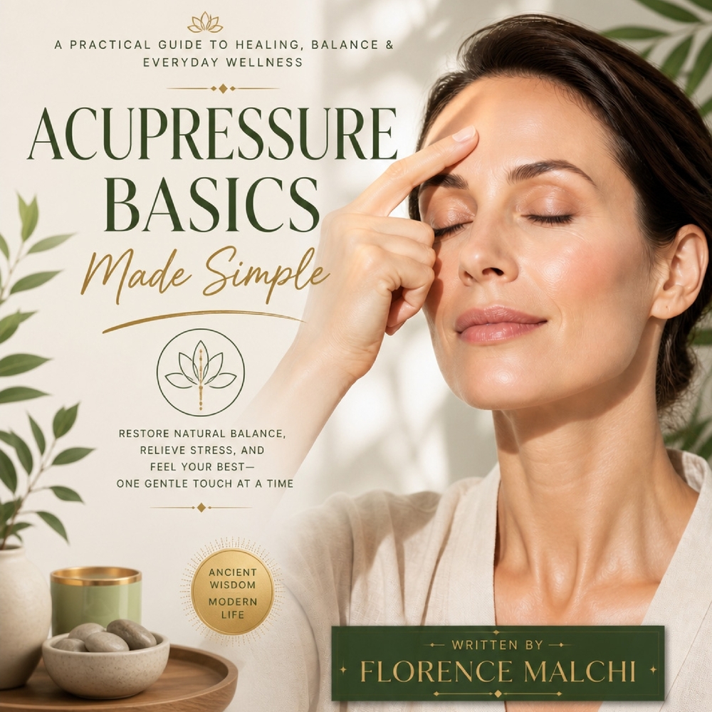 Acupressure Basics Made Simple: A Gentle Guide to Natural Wellness, Stress Relief, and Everyday Healing cover