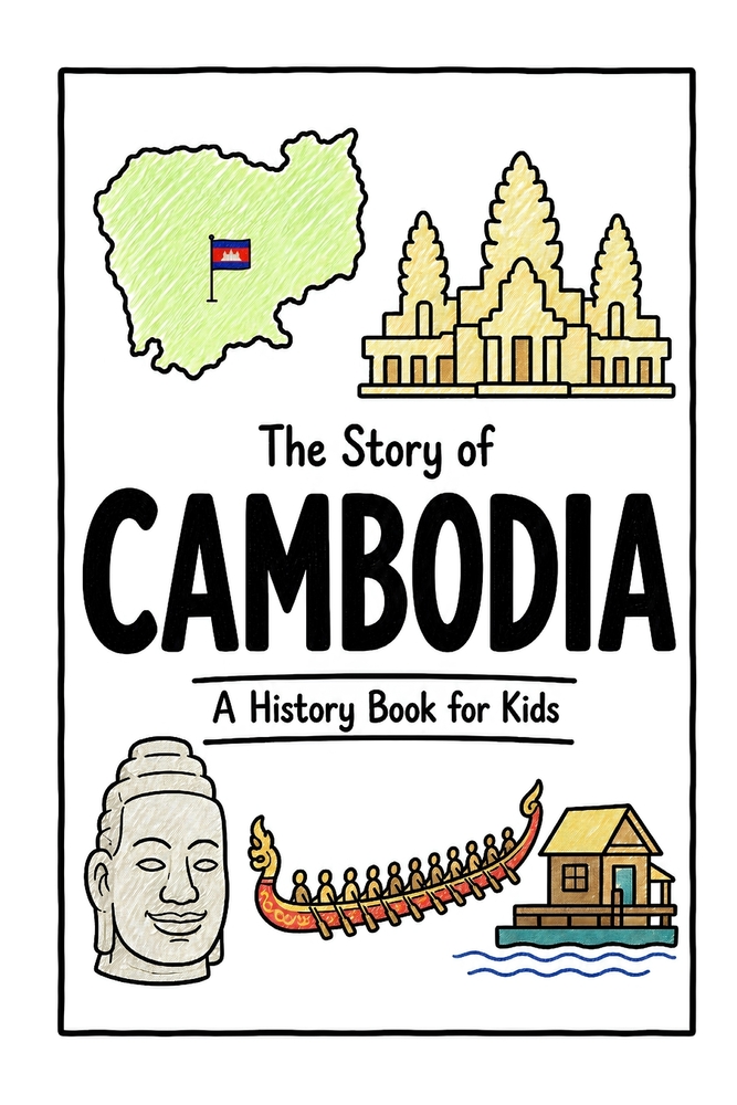 The Story of Cambodia - A History Book for Kids: A Fun, Educational, and Illustrated Journey Through Cambodian History for Children and Curious Minds cover
