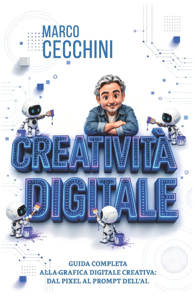 Creatività Digitale: Guida completa alla grafica digitale creativa: dal Pixel al Prompt dell'AI. Edizione Paperback b/n. cover