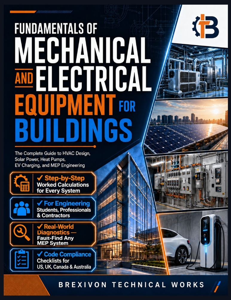 Fundamentals of Mechanical and Electrical Equipment for Buildings: The Complete Guide to HVAC Design, Solar Power, Heat Pumps, EV Charging, and MEP En cover