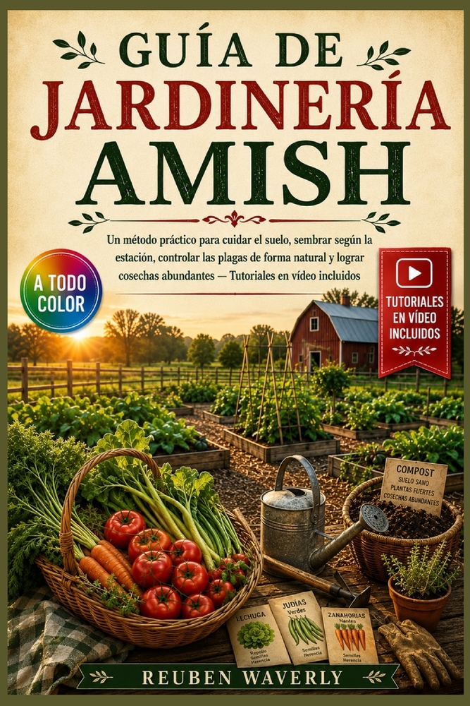 Guía de Jardinería Amish: Un método práctico para cuidar el suelo, sembrar según la estación, controlar las plagas de forma natural y lograr cosechas cover