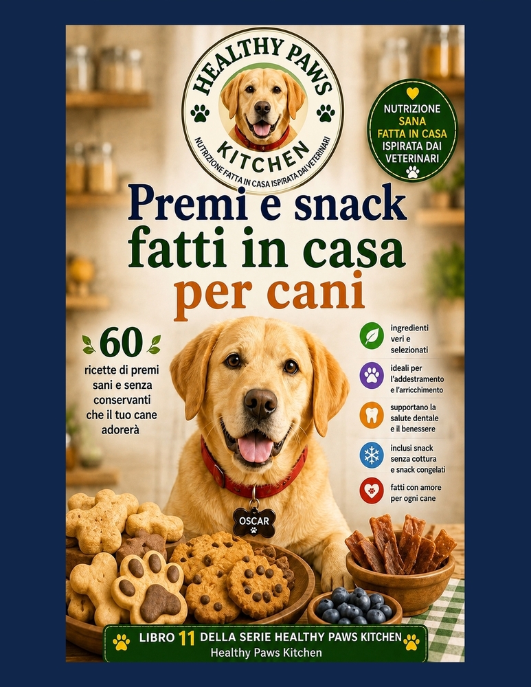 Premi e snack fatti in casa per cani: 60 ricette di premi sani e senza conservanti che il tuo cane adorerà cover