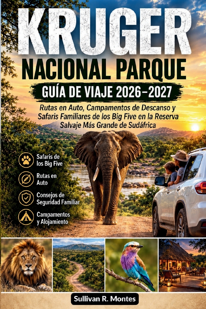 Kruger Nacional Parque Guía de viaje 2026-2027: Rutas en Auto, Campamentos de Descanso y Safaris Familiares de los Big Five en la Reserva Salvaje Más cover