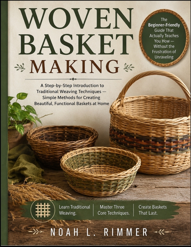 Woven Basket Making: A Step-by-Step Introduction to Traditional Weaving Techniques - Simple Methods for Creating Beautiful, Functional Baskets at Home cover