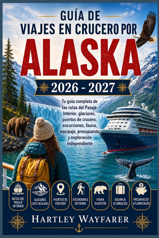 Guía de Viajes en Crucero por Alaska 2026 - 2027: Tu guía completa de las rutas del Pasaje Interior, glaciares, puertos de crucero, excursiones, fauna cover