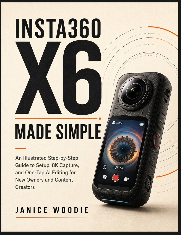 Insta360 X6 Made Simple: An Illustrated Step-by-Step Guide to Setup, 8K Capture, and One-Tap AI Editing for New Owners and Content Creators cover