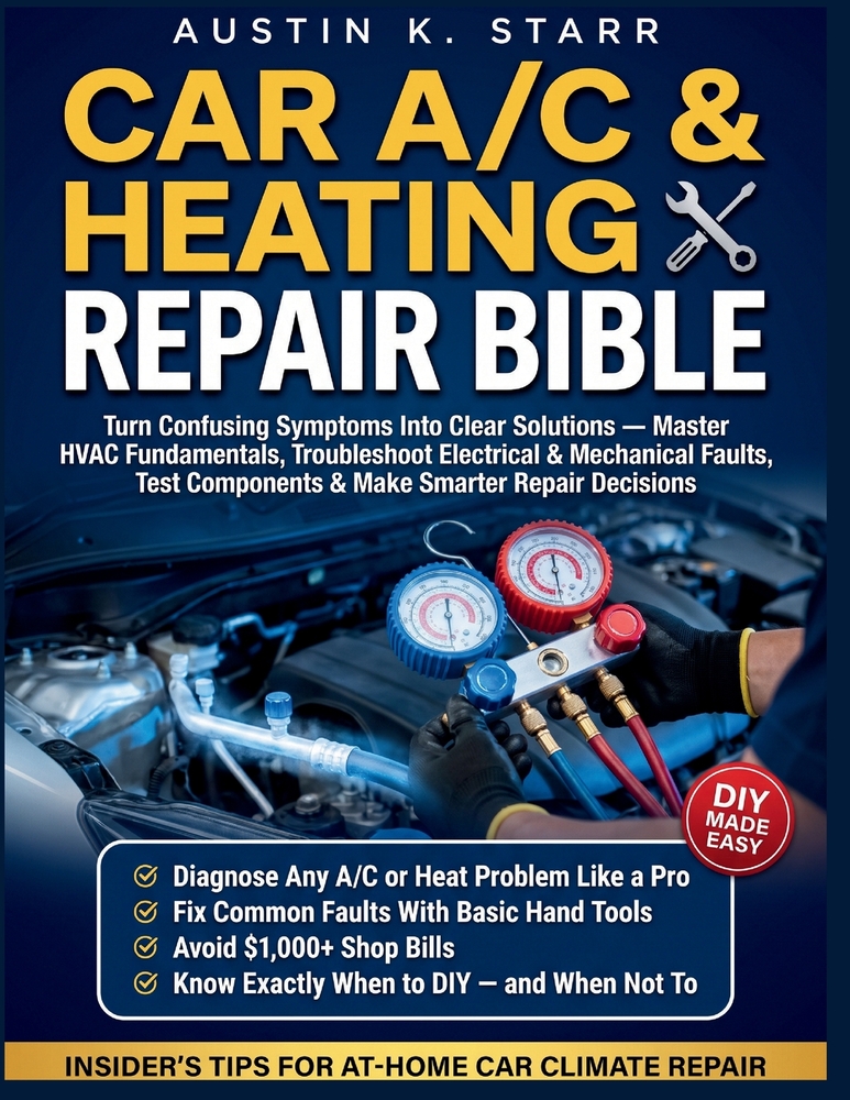 Car A/C & Heating Repair Bible: Turn Confusing Symptoms Into Clear Solutions - Master HVAC Fundamentals, Troubleshoot Electrical & Mechanical Faults, cover