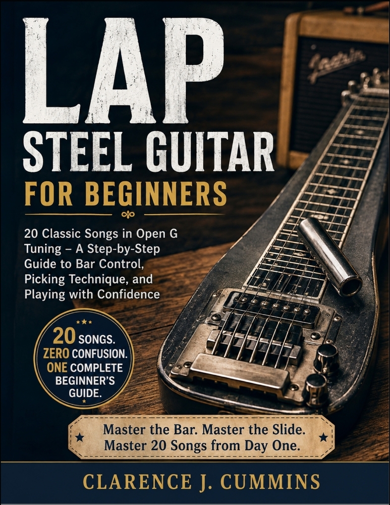 Lap Steel Guitar for Beginners: 20 Classic Songs in Open G Tuning - A Step-by-Step Guide to Bar Control, Picking Technique, and Playing with Confidenc cover