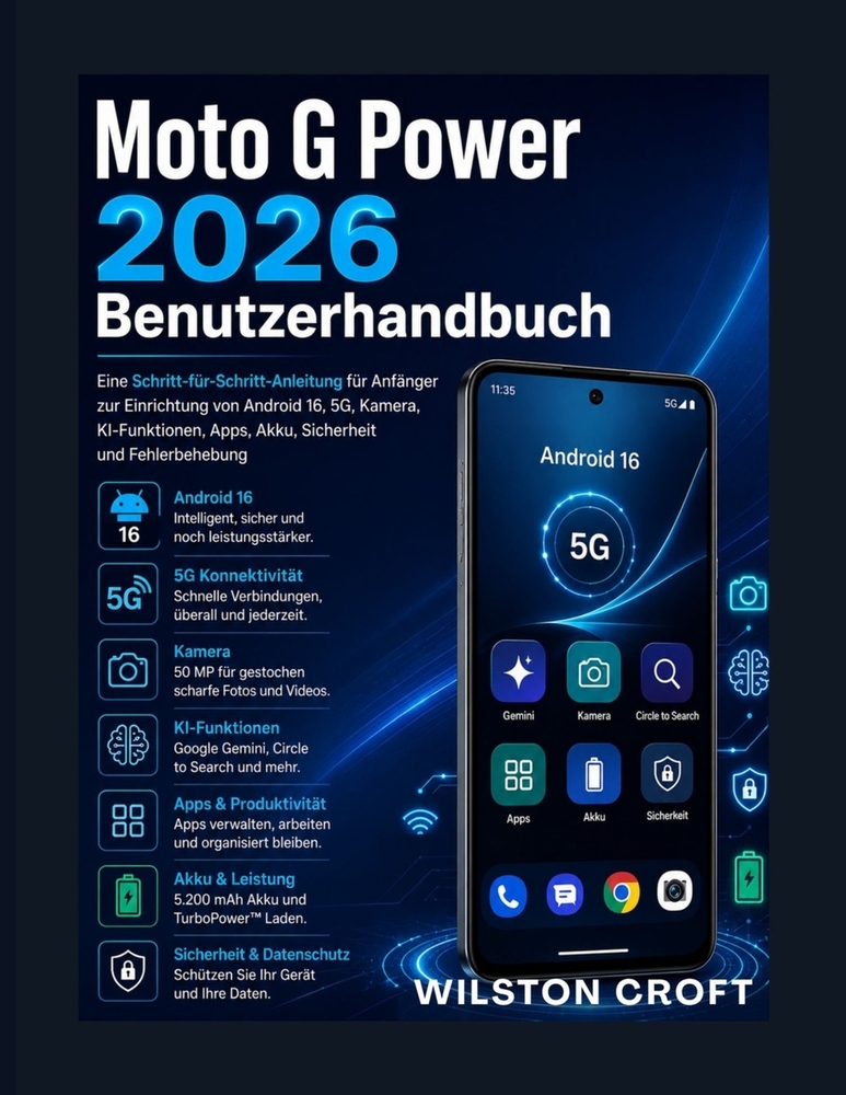 Moto G Power 2026 Benutzerhandbuch: Eine Schritt-für-Schritt-Anleitung für Anfänger zur Einrichtung von Android 16, 5G, Kamera, KI-Funktionen, Apps, A cover