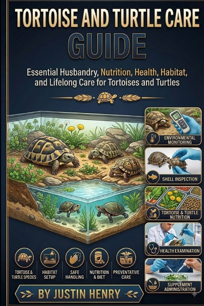 Tortoise and Turtle Care Guide: Essential Husbandry, Nutrition, Health, Habitat, and Lifelong Care for Tortoises and Turtles cover