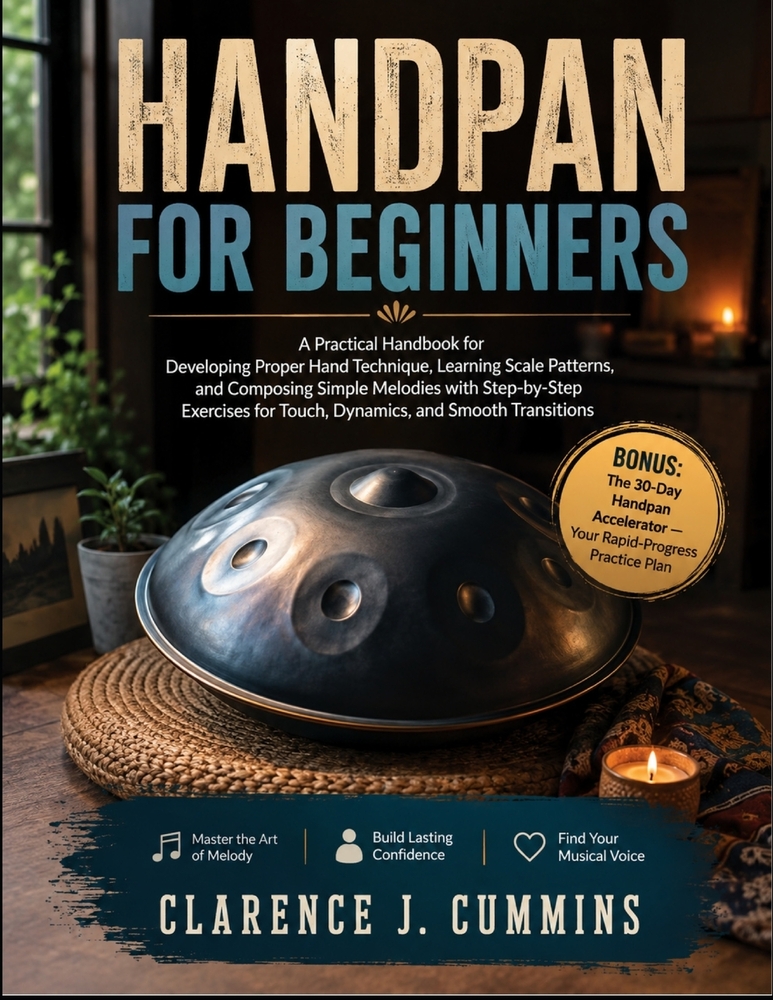 Handpan for Beginners: A Practical Handbook for Developing Proper Hand Technique, Learning Scale Patterns, and Composing Simple Melodies with Step-by- cover