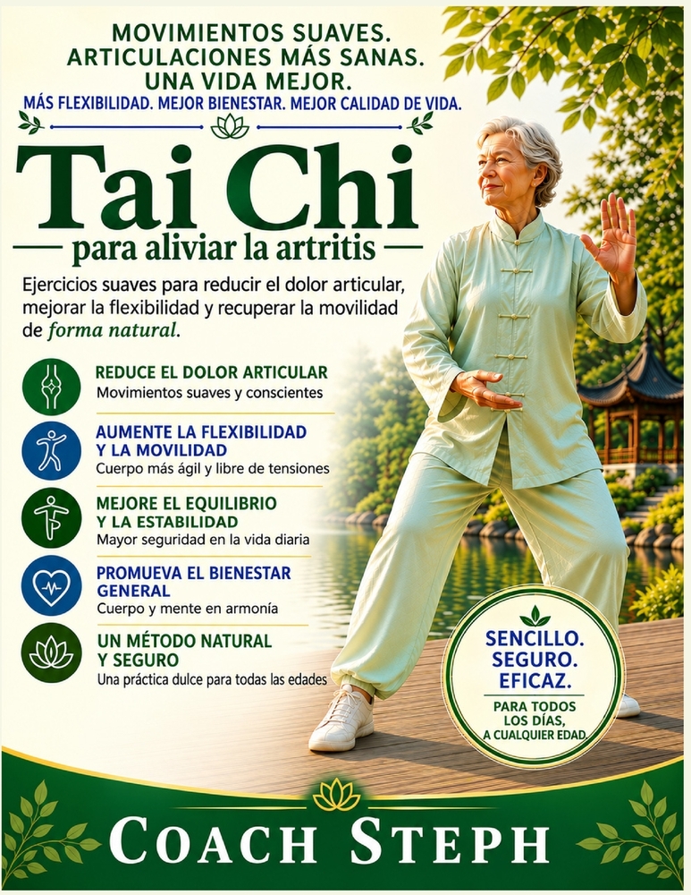 Tai Chi para aliviar la artritis: Ejercicios suaves para reducir el dolor articular, mejorar la flexibilidad y recuperar la movilidad de forma natural cover