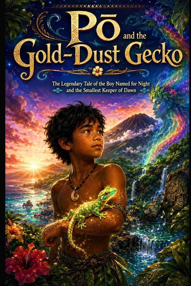 Pō and the Gold-Dust Gecko: The Legendary Tale of the Boy Named for Night and the Smallest Keeper of Dawn cover