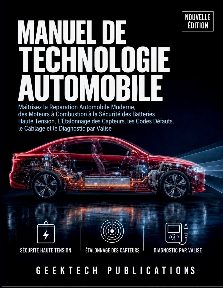 Manuel de Technologie Automobile: Maîtrisez la Réparation Automobile Moderne, des Moteurs à Combustion à la Sécurité des Batteries Haute Tension, L'Ét cover