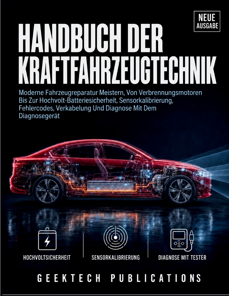 Handbuch Der Kraftfahrzeugtechnik: Moderne Fahrzeugreparatur Meistern, Von Verbrennungsmotoren bis zur Hochvolt-Batteriesicherheit, Sensorkalibrierung cover
