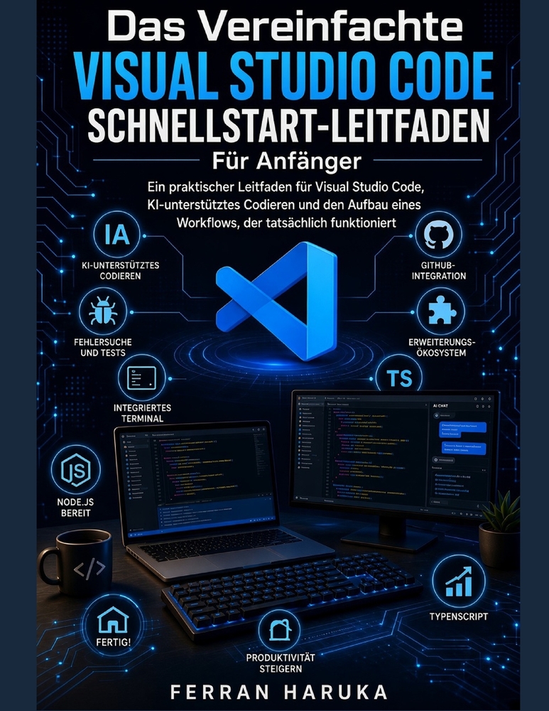 Das Vereinfachte VISUAL STUDIO CODE SCHNELLSTART-LEITFADEN Für Anfänger: Ein praktischer Leitfaden für Visual Studio Code, KI-unterstütztes Codieren u cover