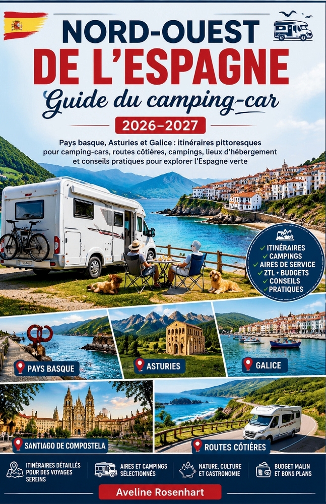 Guide Camping-Car Espagne du Nord-Ouest 2026-2027: Pays basque, Asturies et Galice: itinéraires pittoresques pour camping-cars, routes côtières, campi cover