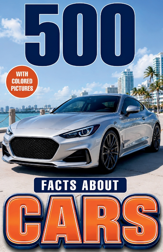 500 Fascinating Facts About Cars: From Early Automobiles to Electric Power, Racing Legends, and the Future of Driving, Great Gift For Kids and Adults cover