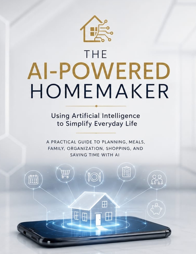 The AI-Powered Homemaker: Using Artificial Intelligence to Simplify Everyday Life A Practical Guide to Planning, Meals, Family, Organization, Shopping cover