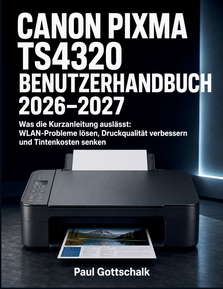 Canon PIXMA TS4320 Benutzerhandbuch 2026-2027: Was die Kurzanleitung auslässt: WLAN-Probleme lösen, Druckqualität verbessern und Tintenkosten senken cover