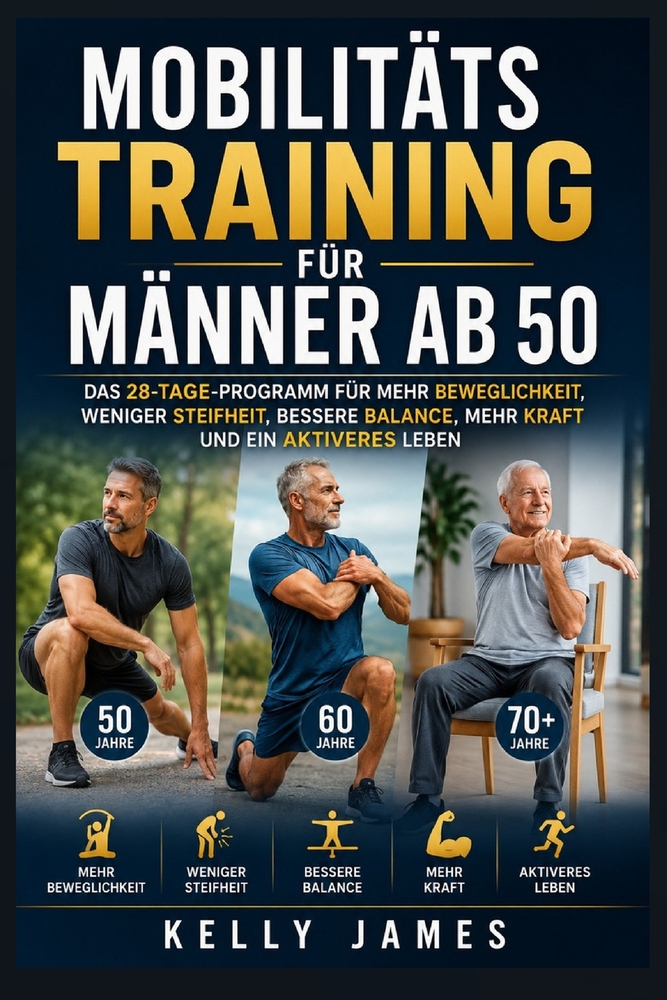 Mobilitätstraining für Männer ab 50: Das 28-Tage-Programm für mehr Beweglichkeit, weniger Steifheit, bessere Balance, mehr Kraft und ein aktiveres Leb cover