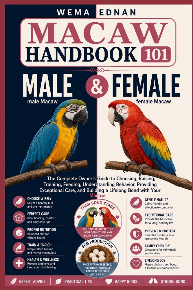 Macaw Handbook 101: The Complete Owner's Guide to Choosing, Raising, Training, Feeding, Understanding Behavior, Providing Exceptional Care, and Buildi cover