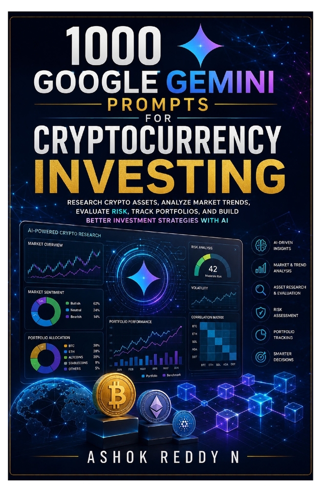 1000 Google Gemini Prompts for Cryptocurrency Investing: Research Crypto Assets, Analyze Market Trends, Evaluate Risk, Track Portfolios, and Build Bet cover