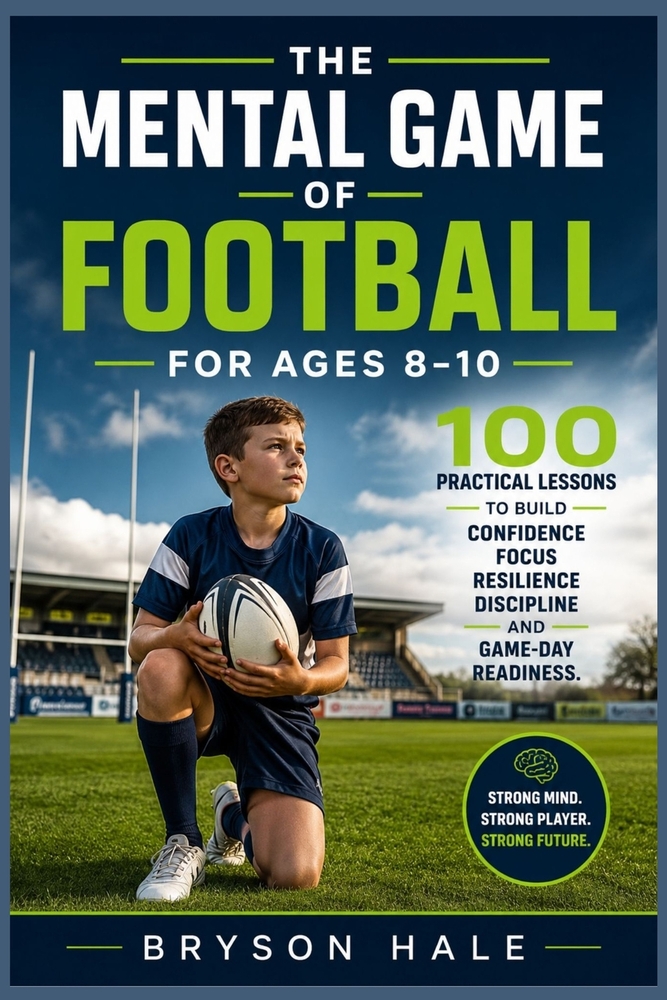 The Mental Game of Football for Ages 8-10: 100 Practical Lessons to Build Confidence, Focus, Resilience, Discipline, and Game-Day Readiness cover