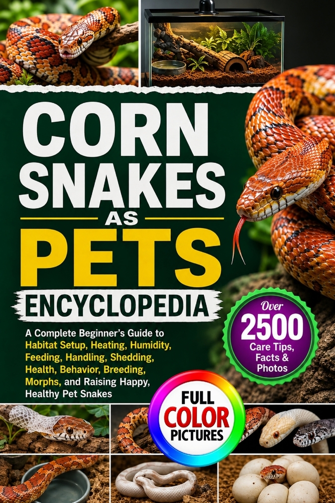 Corn Snakes as Pets Encyclopedia: A Complete Beginner's Guide to Habitat Setup, Heating, Humidity, Feeding, Handling, Shedding, Health, Behavior, Bree cover