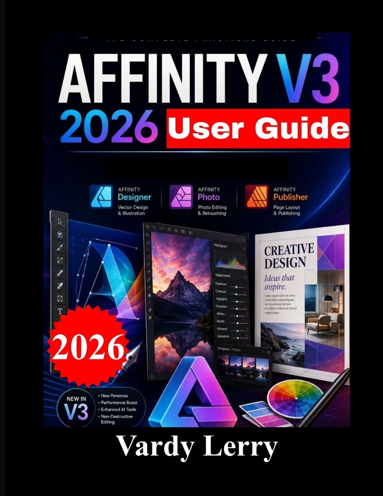 AFFINITY V3 2026 User Guide: A Step-by-Step Beginner's Manual to Vector Design, Photo Editing, Layout, and Creative Workflows cover