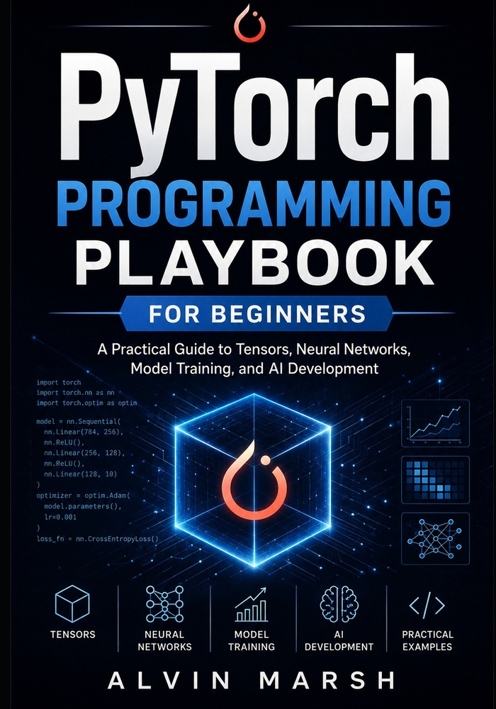 PyTorch Programming Playbook For Beginners: A Practical Guide to Tensors, Neural Networks, Model Training, and AI Development cover