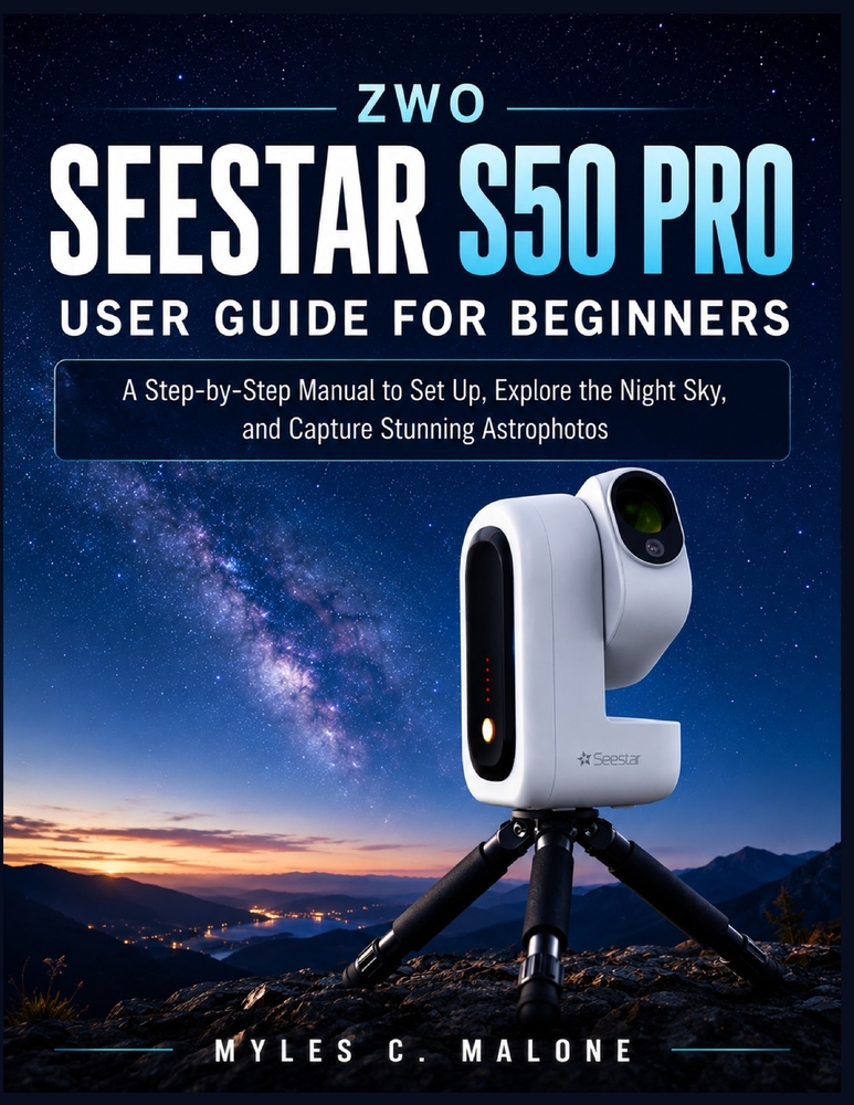 ZWO Seestar S50 Pro User Guide for Beginners: A Step-by-Step Manual to Set Up, Explore the Night Sky, and Capture Stunning Astrophotos cover