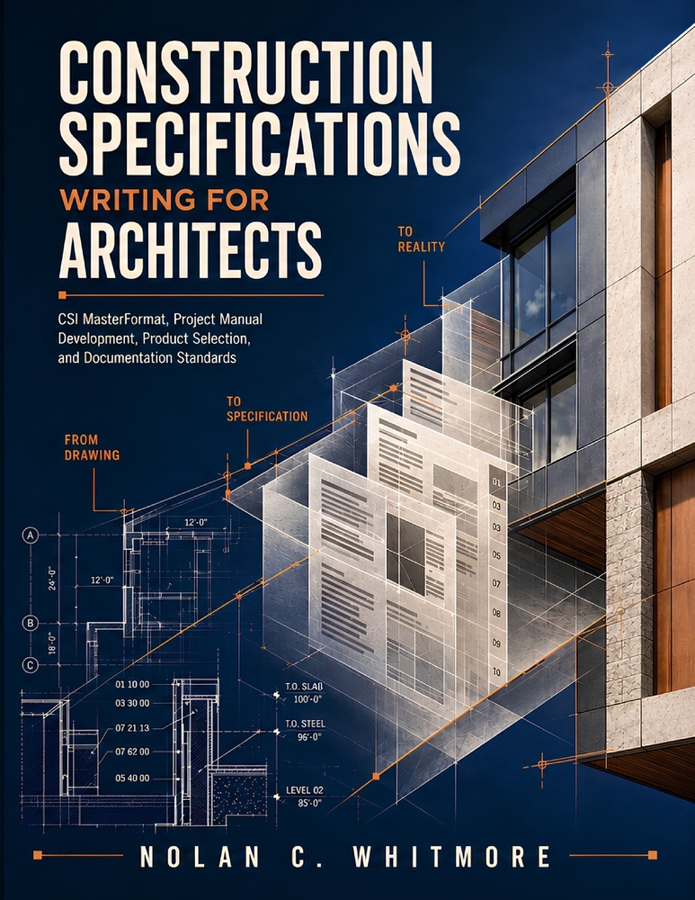 Construction Specifications Writing for Architects: CSI MasterFormat, Project Manual Development, Product Selection, and Documentation Standards cover