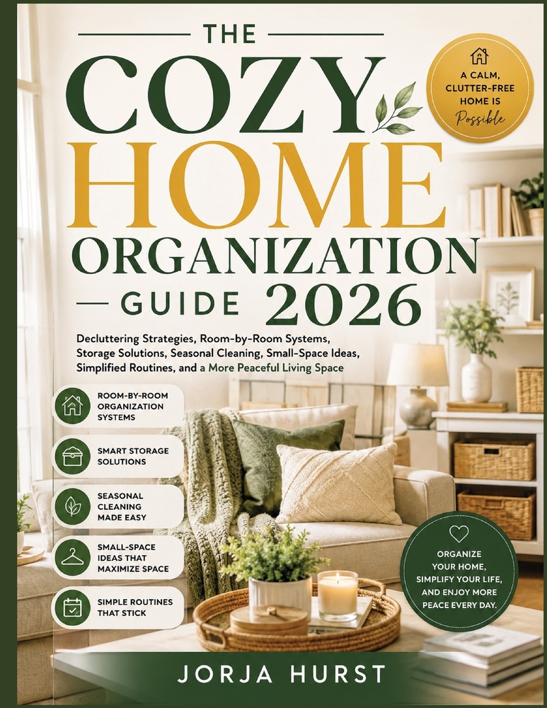 The Cozy Home Organization Guide 2026: Decluttering Strategies, Room-by-Room Systems, Storage Solutions, Seasonal Cleaning, Small-Space Ideas, Simplif cover